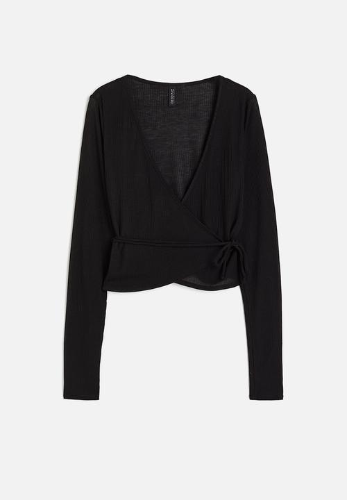 H&M - Sheer wrap top - black