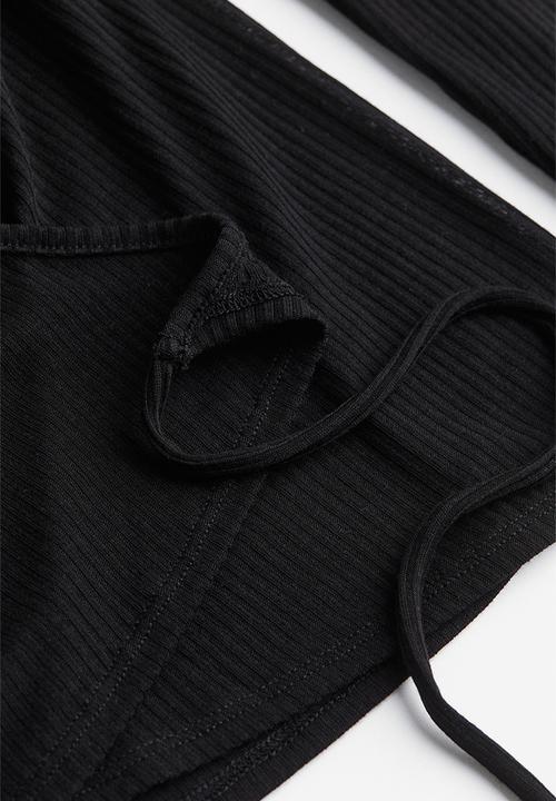 H&M - Sheer wrap top - black