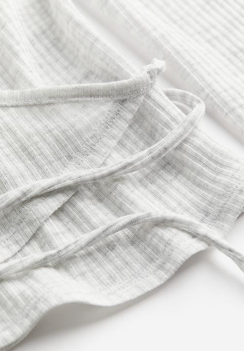 H&M - Sheer wrap top - Light grey marl