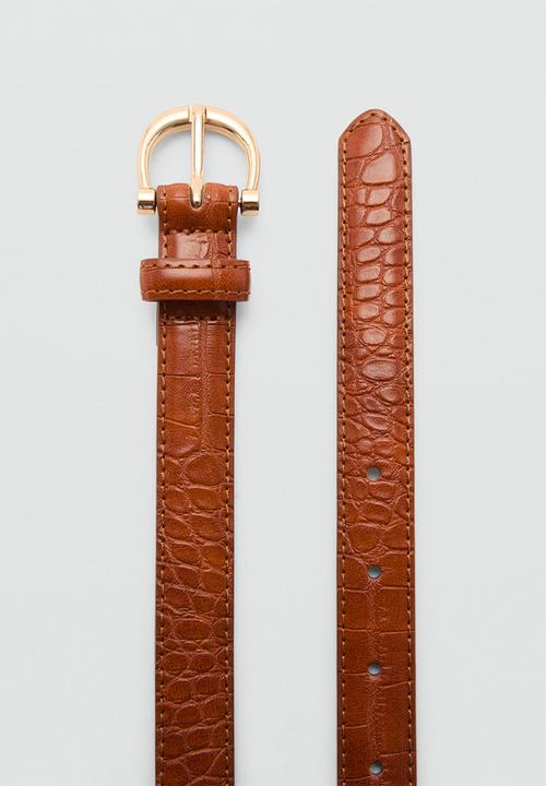 MANGO - Belt mev - brown