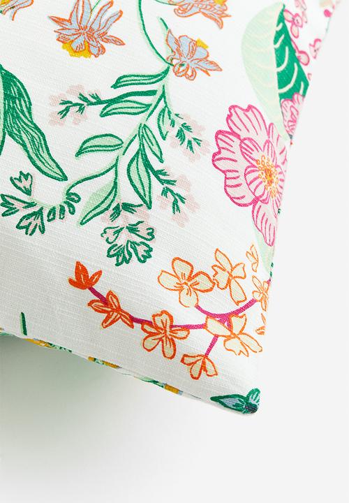 H&M - Patterned cushion cover - white floral 