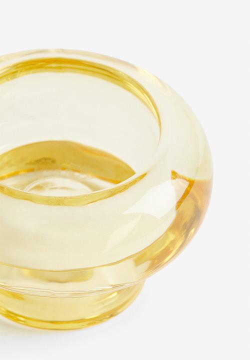 H&M - Glass candle holder - yellow