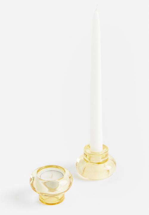 H&M - Glass candle holder - yellow