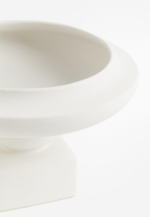H&M - Stoneware pedestal bowl - white