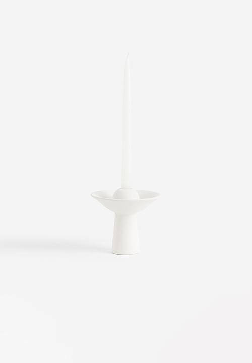 H&M - Stoneware candlestick - white