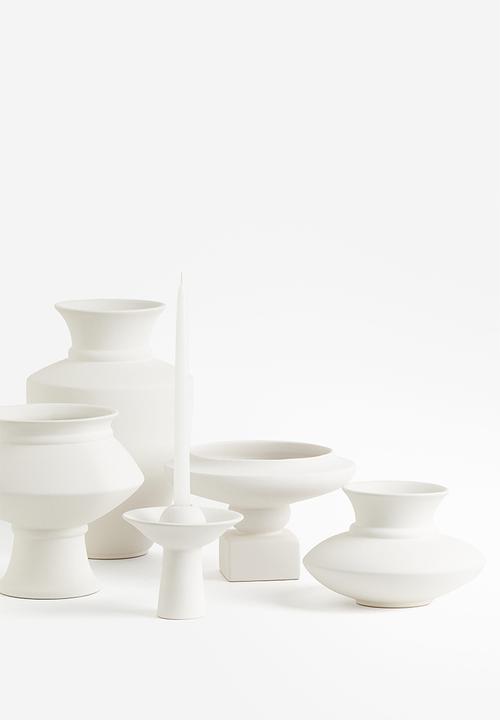 H&M - Stoneware candlestick - white