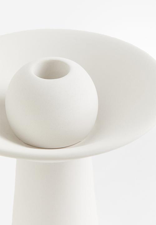 H&M - Stoneware candlestick - white