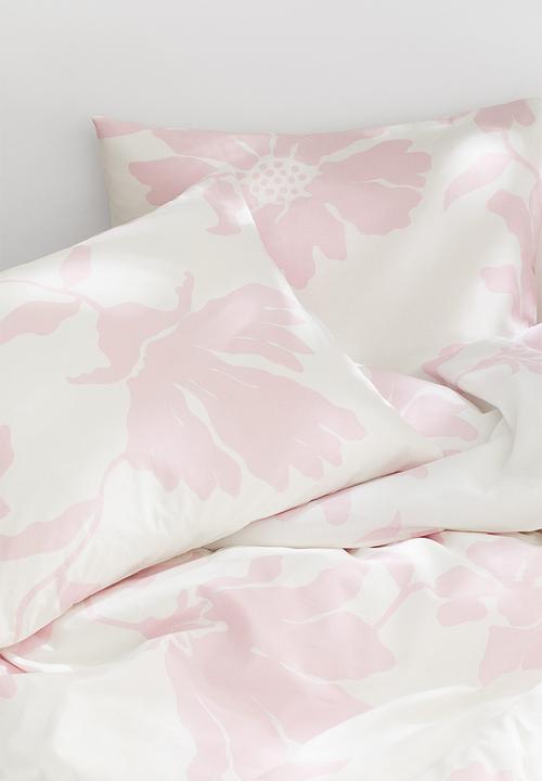 H&M - Floral double duvet cover set - pink