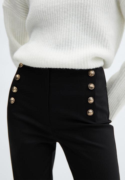 MANGO - Trousers Botones - Black