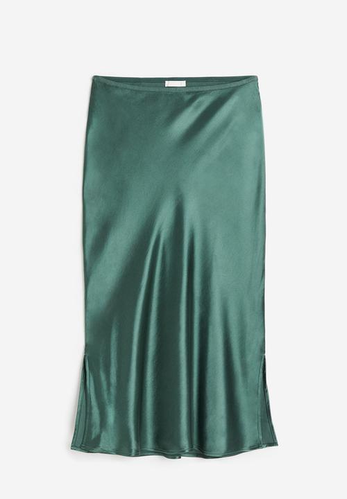 H&M - Satin skirt - teal 