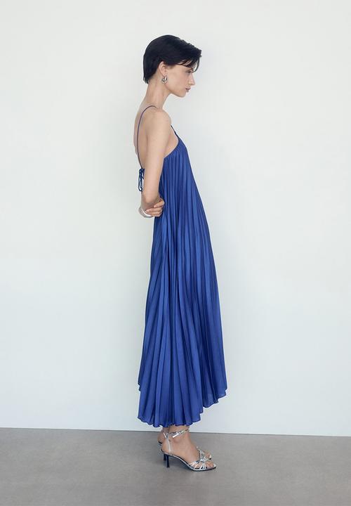 MANGO - Dress Susane - Medium Blue