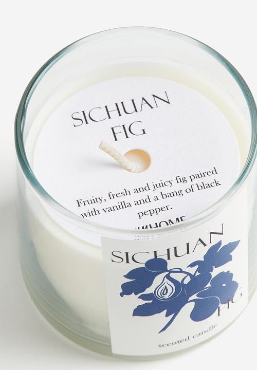H&M - Scented candle in glass holder - blue/sichuan fig