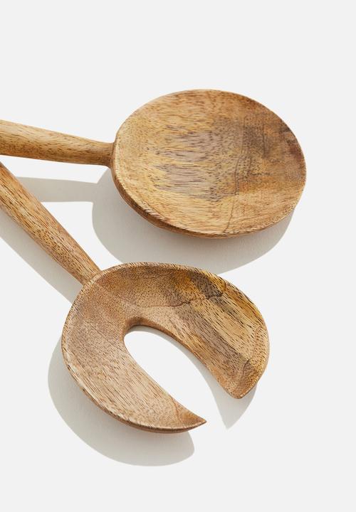 H&M - Wooden salad servers - beige