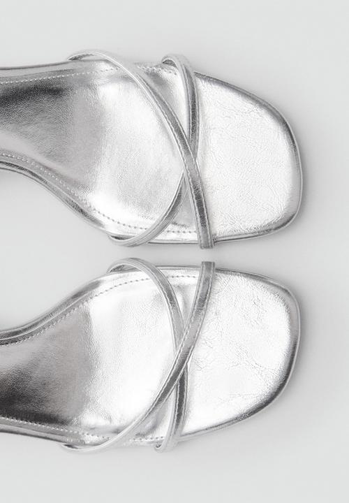 MANGO - Gaby block heel - silver