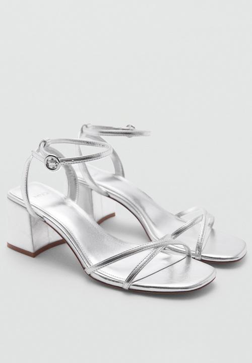 MANGO - Gaby block heel - silver