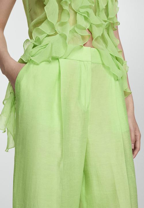 MANGO - Trousers Lime - lime