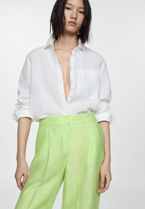 MANGO - Trousers Lime - lime