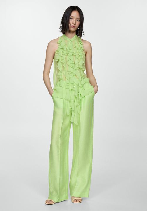 MANGO - Trousers Lime - lime
