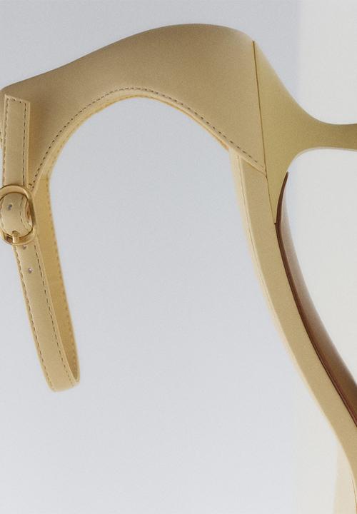 MANGO - Flora midi heel - light pastel yellow