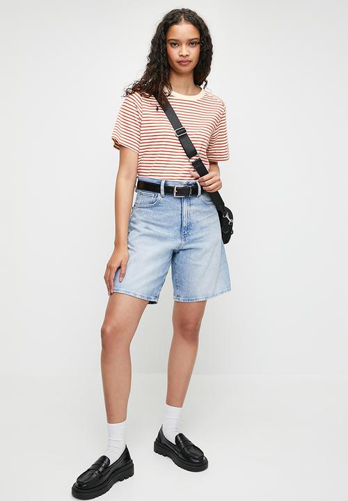 G-STAR - Stripe boxy r t wmn - antique white/finch stripe