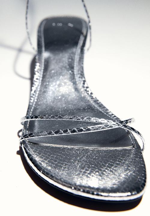 MANGO - Mara strappy heel - silver