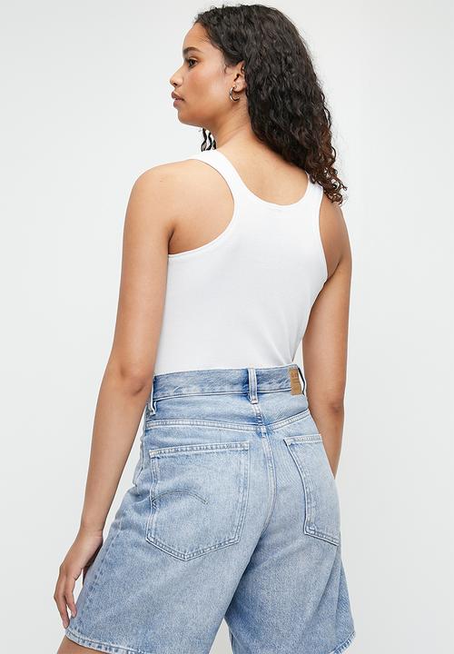 G-STAR - Racerback ribbed slim tank top wmn - lt chalk