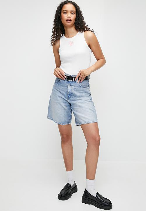G-STAR - Racerback ribbed slim tank top wmn - lt chalk