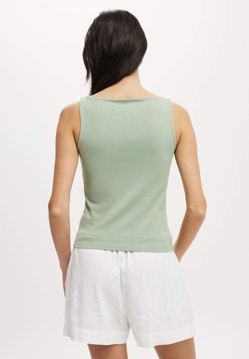 Cotton On - All Day Boat Neck Tank-Soft Jade