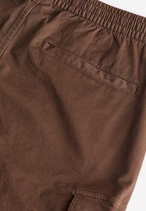 H&M - Relaxed fit cotton cargo joggers - dark brown