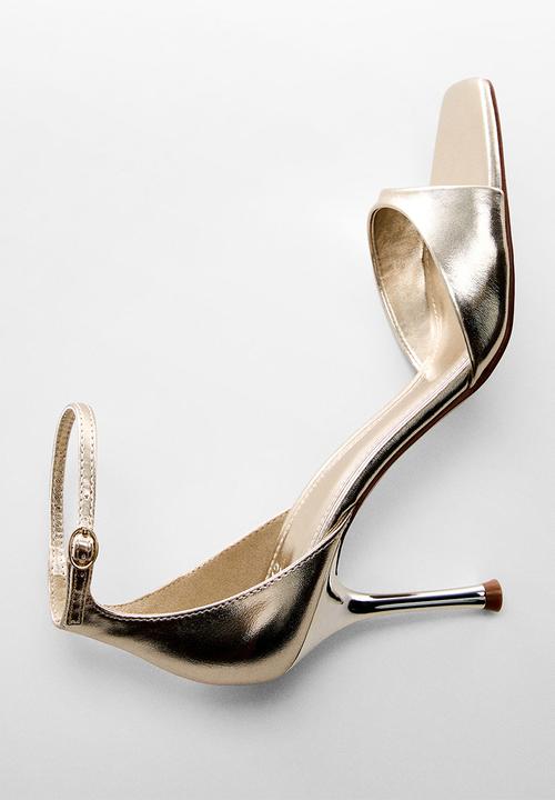 MANGO - Olen1 ankle strap heel - gold