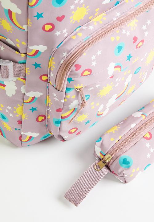 Pop Candy - 3 Piece printed back pack set - purple