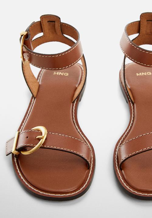 MANGO - Isla ankle strap sandal - medium brown