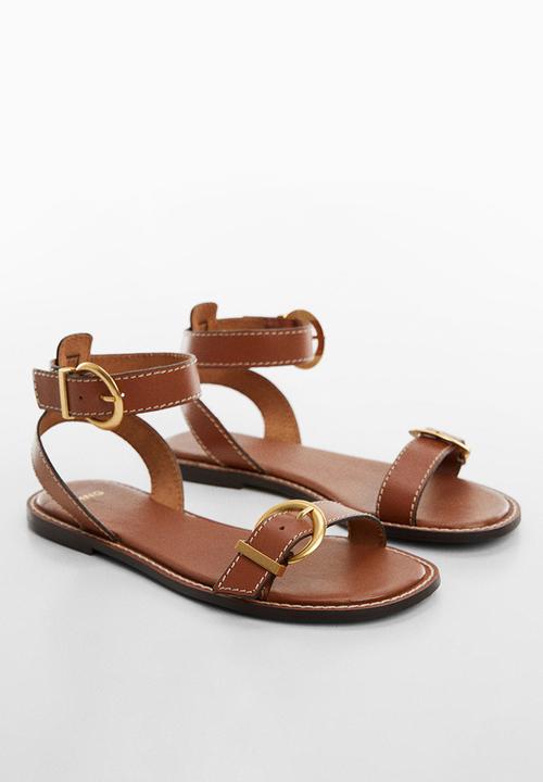 MANGO - Isla ankle strap sandal - medium brown