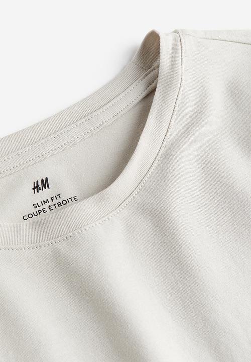 H&M - Slim fit jersey top - light greige