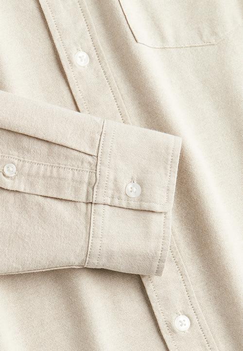 H&M - Regular fit oxford shirt - light greige