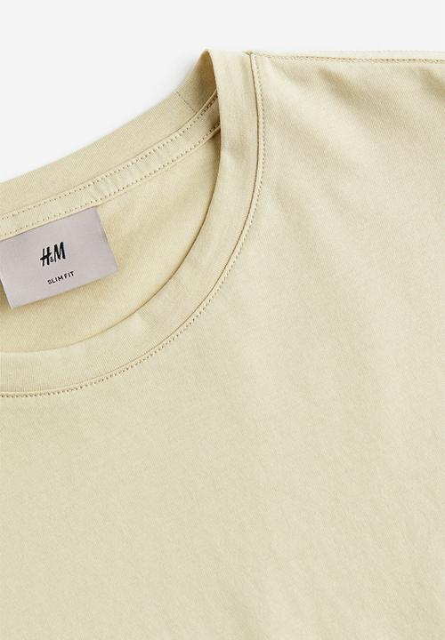 H&M - Slim fit pima cotton T-shirt - beige