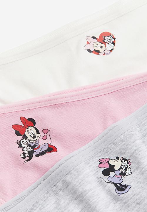 H&M - 7-pack cotton briefs - pink,white,grey,multi