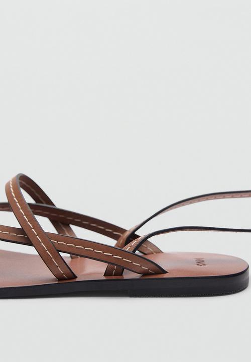 MANGO - Tiza ankle strap - medium brown