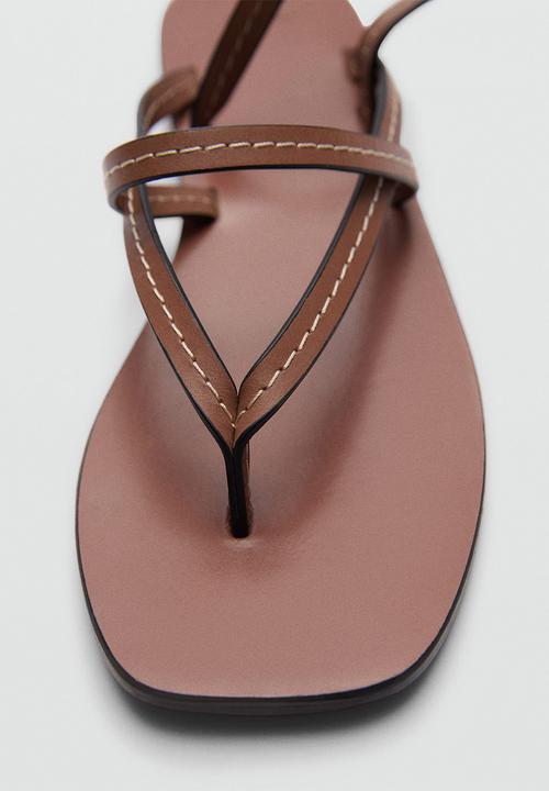 MANGO - Tiza ankle strap - medium brown