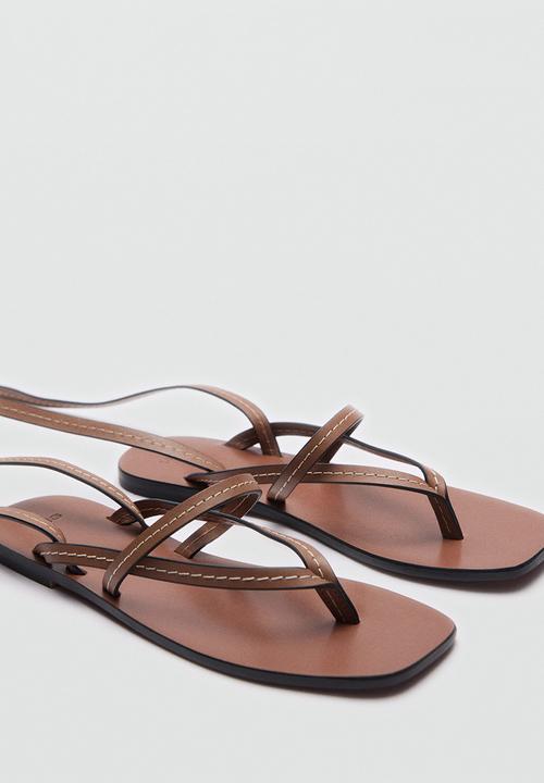 MANGO - Tiza ankle strap - medium brown
