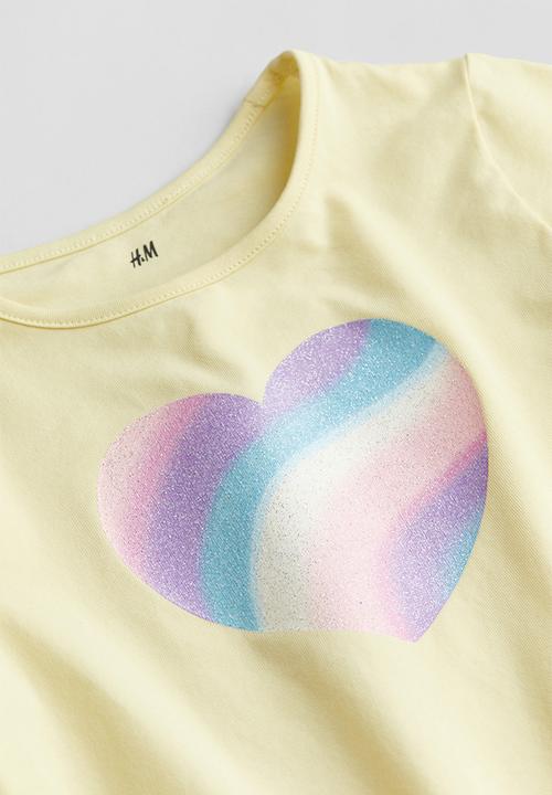 H&M - Printed jersey top - yellow