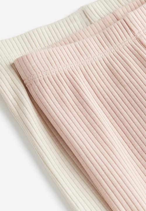 H&M - 2-Pack leggings - light beige light pink
