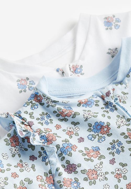 H&M - 2-pack patterned cotton pyjamas - blue, white & multi
