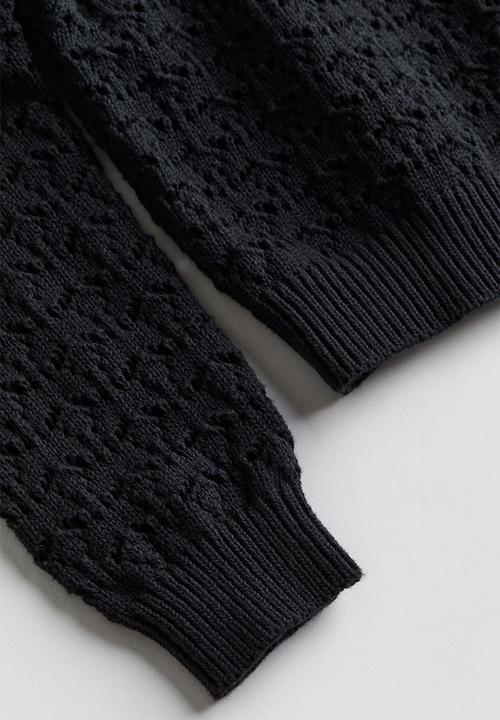 H&M - Pointelle-knit jumper - black