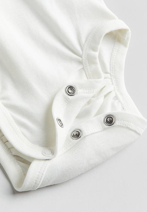 H&M - 2-piece bodysuit and dungaree set - green,white