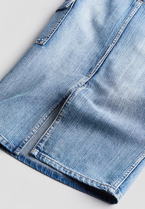 H&M - Denim cargo skirt - denim blue