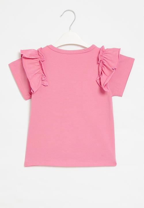 Pop Candy - Ruffle sleeve tee - pink