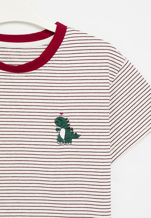 Pop Candy - Striped tee - red