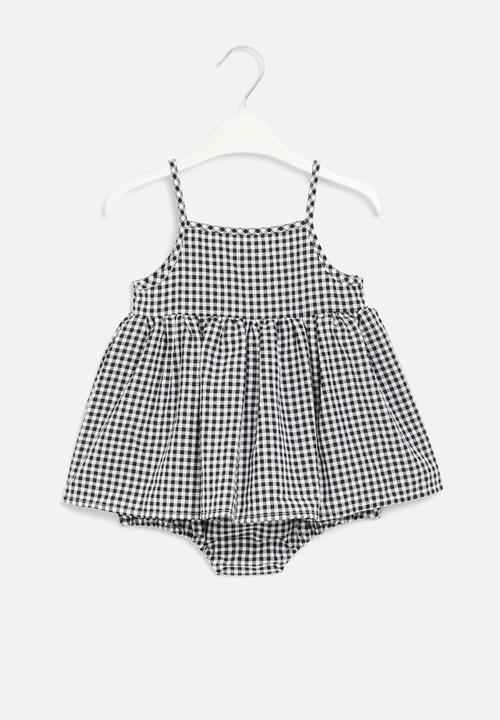 Pop Candy - Gingham romper dress - black & white