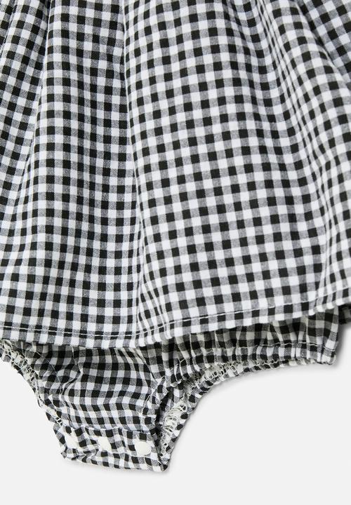 Pop Candy - Gingham romper dress - black & white